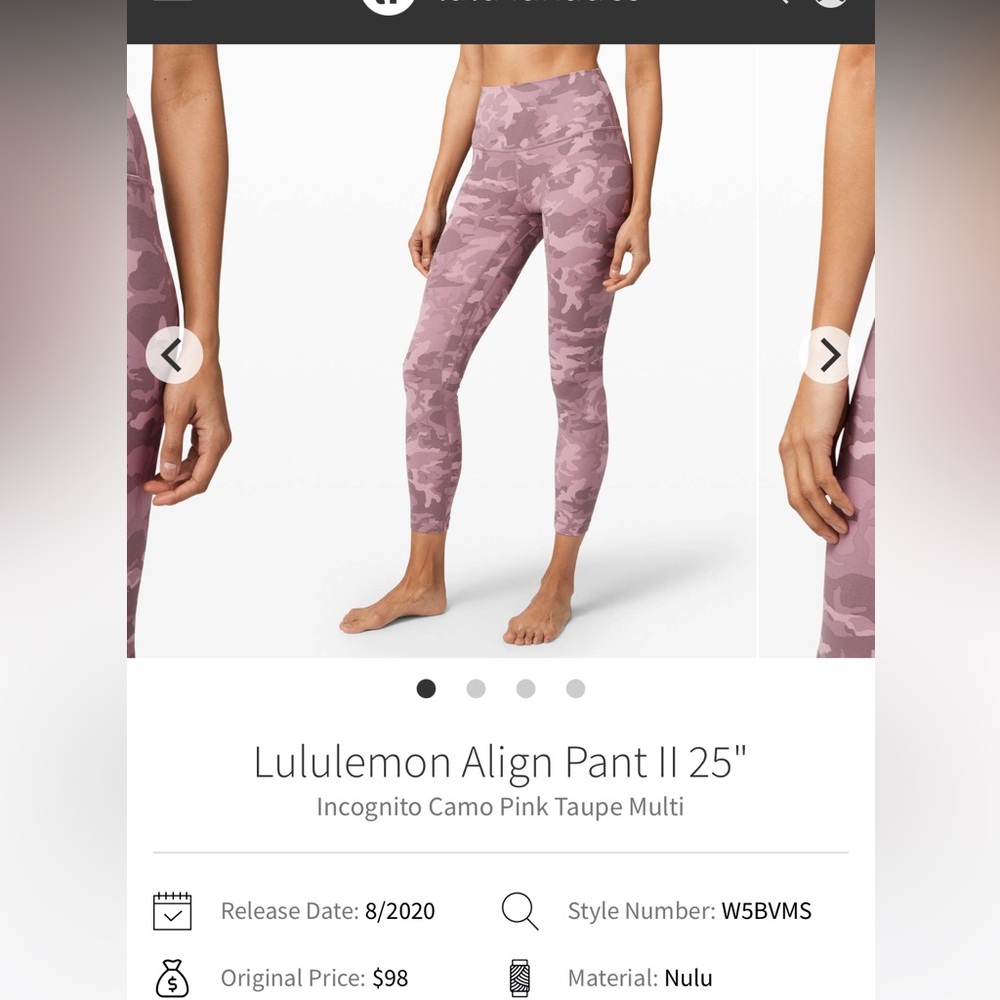 Sz 6 Lululemon Align Pant II 25”